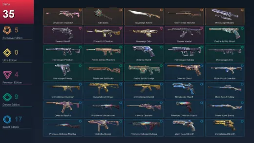 EU | Mystbloom Operator | Obsidiana | Sovereign Sword | Neo Frontier Marshal | 35 Skin | 27 Agent | 59 Buddy | Lv115