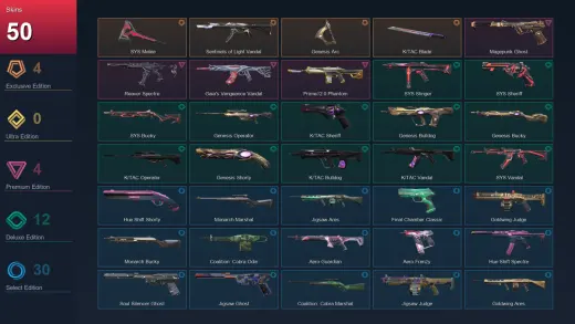 AP | .SYS Melee | Sentinels of Light Vandal | Genesis Arc | K/TAC Blade | 50 Skin | 21 Agent | 60 Buddy | Lv115