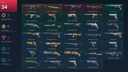 EU | Kuronami Vandal | ATLAS // CMD Baton | Oni Vandal | Valiant Hero Ares | 34 Skin | 28 Agent | 89 Buddy | Lv280