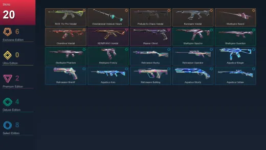 EU | RGX 11z Pro Vandal | Gravitational Uranium Neuroblaster Baton | Prelude to Chaos Vandal | Kuronami Vandal | 20 Skin | 21 Agent | 28 Buddy | Lv75