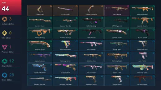 LA | Genesis Arc | K/TAC Blade | Velocity Karambit | Oni Phantom | 44 Skin | 27 Agent | 72 Buddy | Lv134