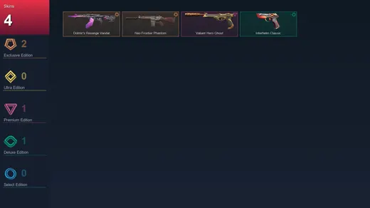 EU | Dolmir's Revenge Vandal | Neo Frontier Phantom | Valiant Hero Ghost | Interhelm Classic | 4 Skin | 14 Agent | 10 Buddy | Lv38 — Valorant account