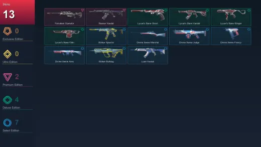 EU | Forsaken Operator | Reaver Vandal | Lycan's Bane Ghost | Lycan's Bane Vandal | 13 Skin | 17 Agent | 33 Buddy | Lv54