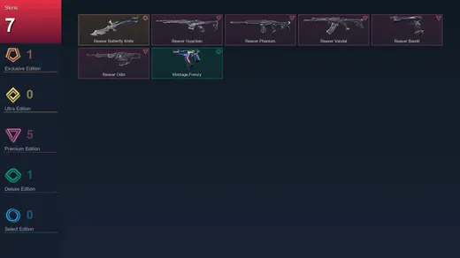 EU | Reaver Butterfly Knife | Reaver Guardian | Reaver Phantom | Reaver Vandal | 7 Skin | 11 Agent | 8 Buddy | Lv29 — Valorant account