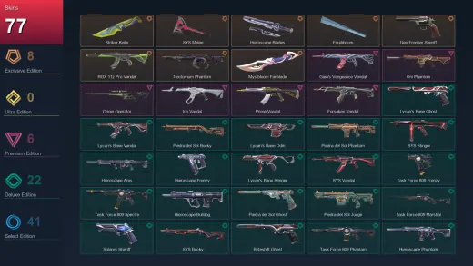 EU | Striker Knife | .SYS Melee | Hieroscape Blades | Equilibrium | 77 Skin | 29 Agent | 129 Buddy | Lv205