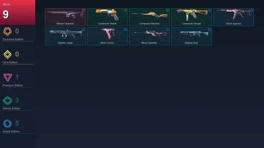EU | Reaver Guardian | Composite Sheriff | Composite Marshal | Composite Stinger | 9 Skin | 10 Agent | 7 Buddy | Lv22
