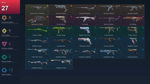 EU | Kuronami Sheriff | Kuronami Marshal | Kuronami Spectre | Kuronami Vandal | 27 Skin | 27 Agent | 56 Buddy | Platinum II | Lv103