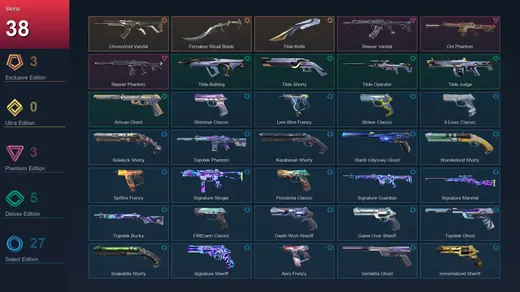 AP | ChronoVoid Vandal | Forsaken Ritual Blade | Tilde Knife | Reaver Vandal | 38 Skin | 24 Agent | 94 Buddy | Lv238 — Valorant account