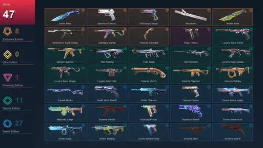EU | Smite Knife | Spectrum Classic | Glitchpop Classic | Waveform | 47 Skin | 24 Agent | 58 Buddy | Lv101 — Valorant account