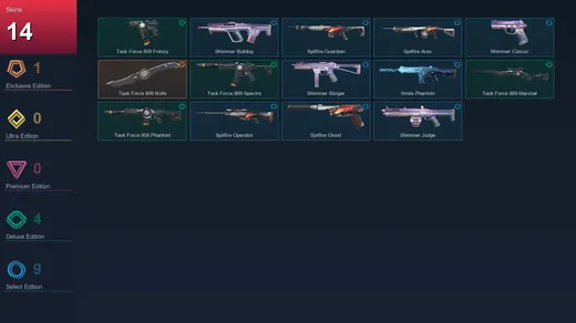 EU | Task Force 809 Knife | Task Force 809 Frenzy | Task Force 809 Spectre | Task Force 809 Marshal | 14 Skin | 14 Agent | 14 Buddy | Lv38 — Valorant account