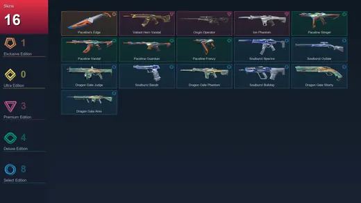 EU | Paceline's Edge | Valiant Hero Vandal | Origin Operator | Ion Phantom | 16 Skin | 11 Agent | 11 Buddy | Iron I | Lv29
