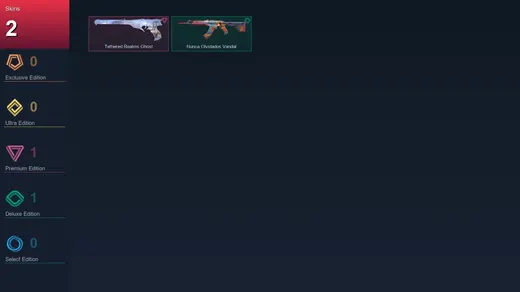 EU | Tethered Realms Ghost | Nunca Olvidados Vandal | 2 Skin | 6 Agent | 3 Buddy | Lv5