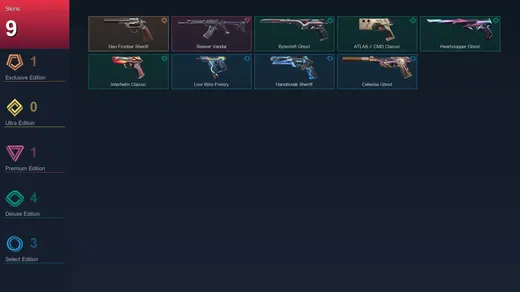 AP | Neo Frontier Sheriff | Reaver Vandal | Byteshift Ghost | ATLAS // CMD Classic | 9 Skin | 28 Agent | 33 Buddy | Lv133 — Valorant account