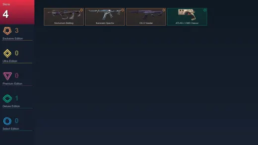 BR | Nocturnum Bulldog | Kuronami Spectre | EX.O Vandal | ATLAS // CMD Classic | 4 Skin | 11 Agent | 13 Buddy | Lv35 — Valorant account