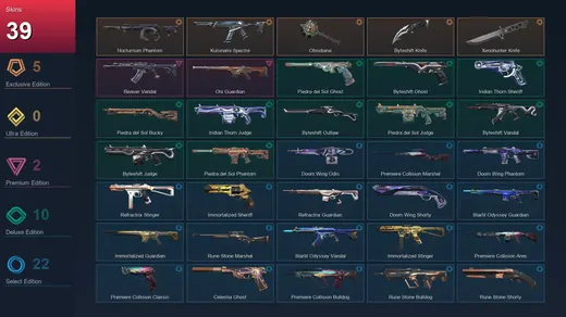 EU | Nocturnum Phantom | Kuronami Spectre | Obsidiana | Byteshift Knife | 39 Skin | 27 Agent | 39 Buddy | Lv83 — Valorant account