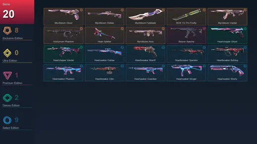 AP | Mystbloom Ghost | Mystbloom Outlaw | Mystbloom Fanblade | RGX 11z Pro Firefly | 20 Skin | 11 Agent | 14 Buddy | Lv34 — Valorant account