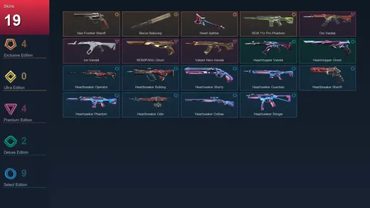 EU | Neo Frontier Sheriff | Recon Balisong | Heart Splitter | RGX 11z Pro Phantom | 19 Skin | 18 Agent | 17 Buddy | Lv57 — Valorant account