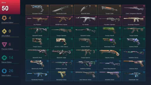 AP | Kuronami Sheriff | Xenohunter Knife | Byteshift Knife | Torque Coiler | 50 Skin | 27 Agent | 113 Buddy | Platinum I | Lv288 — Valorant account