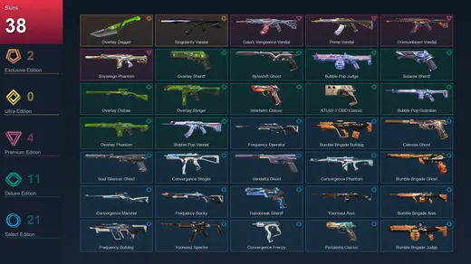 EU | Overlay Dagger | Singularity Vandal | Gaia's Vengeance Vandal | Prime Vandal | 38 Skin | 26 Agent | 74 Buddy | Lv174