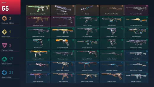 LA | Hieroscape Blades | Bound | Neo Frontier Marshal | Evori Dreamwings Spectre | 55 Skin | 27 Agent | 56 Buddy | Lv110
