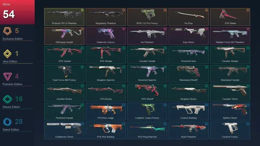 NA | Singularity Phantom | RGX 11z Pro Frenzy | Hu Else | .SYS Melee | 54 Skin | 17 Agent | 42 Buddy | Lv50