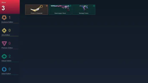 EU | Prime//2.0 Karambit | Heartstopper Ghost | Montage Frenzy | 3 Skin | 21 Agent | 14 Buddy | Iron III | Lv68