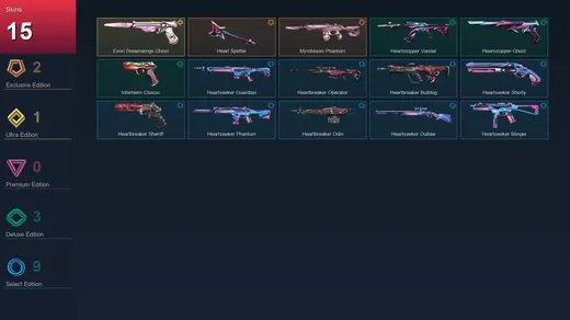 EU | Heart Splitter | Mystbloom Phantom | Evori Dreamwings Ghost | Heartstopper Vandal | 15 Skin | 13 Agent | 20 Buddy | Lv60 — Valorant account