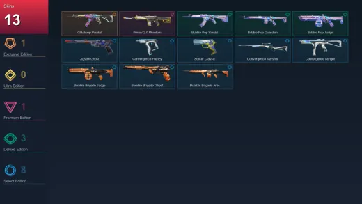 NA | Glitchpop Vandal | Prime//2.0 Phantom | Bubble Pop Vandal | Bubble Pop Guardian | 13 Skin | 20 Agent | 37 Buddy | Lv78