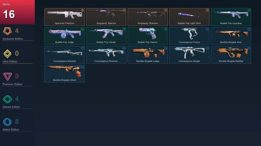 AP | Spectrum Phantom | Singularity Spectre | Singularity Phantom | Bubble Pop Light Stick | 16 Skin | 14 Agent | 18 Buddy | Bronze I | Lv36 — Valorant account