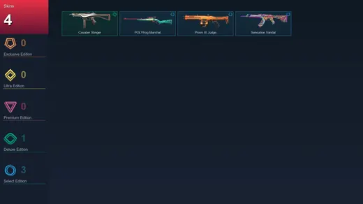 EU | Cavalier Stinger | POLYfrog Marshal | Prism III Judge | Sensation Vandal | 4 Skin | 9 Agent | 10 Buddy | Lv19 — Valorant account