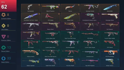 EU | Ion Karambit | BlastX Phantom | Catrina | Glitchpop Vandal | 62 Skin | 27 Agent | 91 Buddy | Lv162