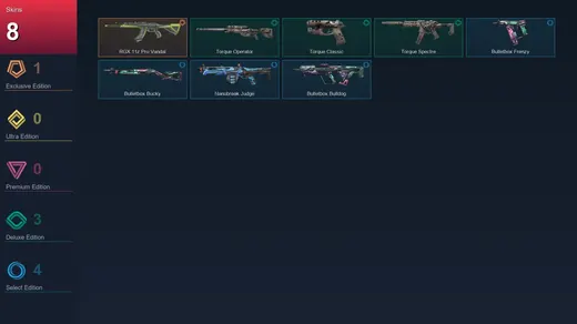 EU | RGX 11z Pro Vandal | Torque Operator | Torque Classic | Torque Spectre | 8 Skin | 7 Agent | 5 Buddy | Lv16