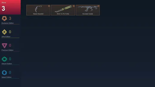 NA | Reaver Karambit | RGX 11z Pro Firefly | Kuronami Vandal | 3 Skin | 8 Agent | 14 Buddy | Lv38