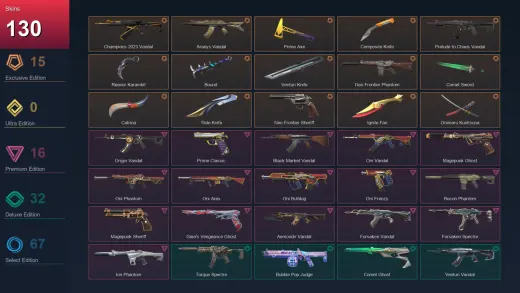 EU | Champions 2023 Vandal | Araxys Vandal | Prime Axe | Composite Knife | 130 Skin | 28 Agent | 111 Buddy | Lv181