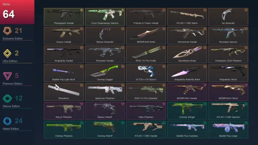 NA | Prelude to Chaos Vandal | ATLAS // CMD Baton | Ion Karambit | Araxys Vandal | 64 Skin | 15 Agent | 71 Buddy | Lv119