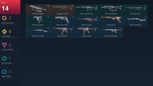 AP | Hieroscape Blades | Primordium Vandal | Hieroscape Phantom | Hieroscape Bulldog | 14 Skin | 15 Agent | 21 Buddy | Lv44