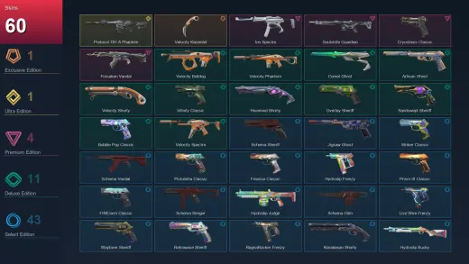 BR | Velocity Karambit | Protocol 781-A Phantom | Ion Spectre | Soulstrife Guardian | 60 Skin | 26 Agent | 150 Buddy | Lv504