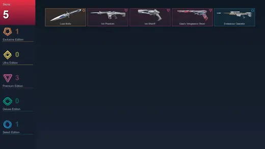 EU | Luxe Knife | Ion Phantom | Ion Sheriff | Gaia's Vengeance Ghost | 5 Skin | 9 Agent | 8 Buddy | Lv25 — Valorant account