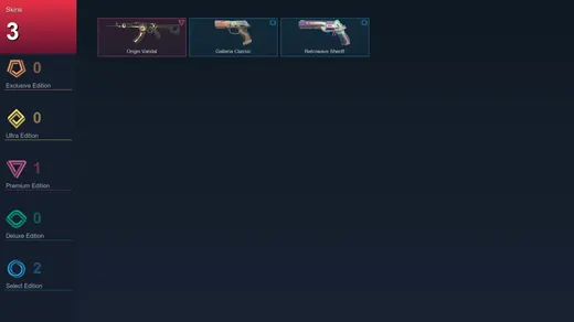 AP | Origin Vandal | Galleria Classic | Retrowave Sheriff | 3 Skin | 17 Agent | 27 Buddy | Lv62