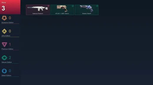 EU | Neptune Phantom | ATLAS // CMD Classic | Solarex Sheriff | 3 Skin | 14 Agent | 19 Buddy | Lv49