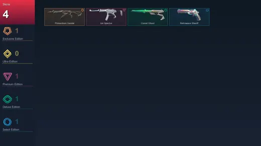 AP | Primordium Vandal | Ion Spectre | Comet Ghost | Retrowave Sheriff | 4 Skin | 18 Agent | 20 Buddy | Lv65 — Valorant account
