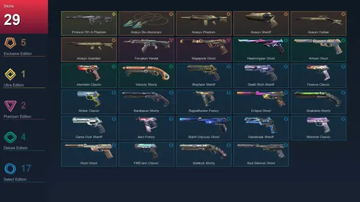 AP | Araxys Bio-Atomizers | Araxys Phantom | Araxys Sheriff | Araxys Outlaw | 29 Skin | 29 Agent | 109 Buddy | Lv270