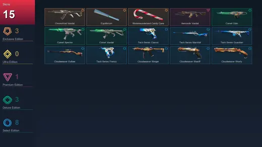 NA | ChronoVoid Vandal | Equilibrium | Winterwunderland Candy Cane | Aemondir Vandal | 15 Skin | 29 Agent | 13 Buddy | Lv27 — Valorant account