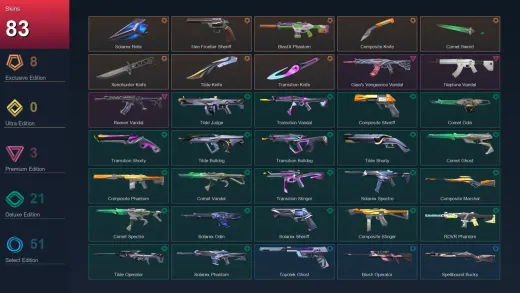 AP | Solarex Relic | Neo Frontier Sheriff | BlastX Phantom | Composite Knife | 83 Skin | 29 Agent | 131 Buddy | Lv318