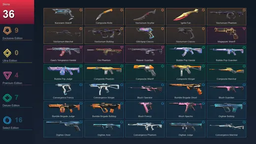 EU | Kuronami Sheriff | Composite Knife | Nocturnum Scythe | Ignite Fan | 36 Skin | 16 Agent | 34 Buddy | Lv54 — Valorant account