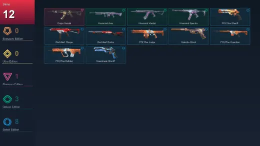 NA | Origin Vandal | Hivemind Ares | Hivemind Vandal | Hivemind Spectre | 12 Skin | 23 Agent | 31 Buddy | Lv79