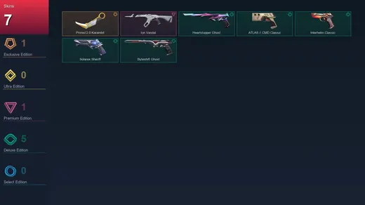 EU | Prime//2.0 Karambit | Ion Vandal | Heartstopper Ghost | ATLAS // CMD Classic | 7 Skin | 25 Agent | 30 Buddy | Lv81