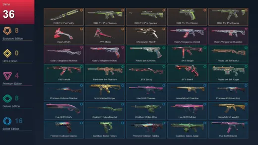 NA | RGX 11z Pro Firefly | RGX 11z Pro Phantom | RGX 11z Pro Operator | RGX 11z Pro Classic | 36 Skin | 23 Agent | 61 Buddy | Lv91
