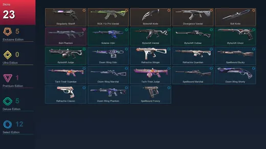 EU | Singularity Sheriff | RGX 11z Pro Vandal | Byteshift Knife | Divergence Vandal | 23 Skin | 10 Agent | 19 Buddy | Lv27 — Valorant account