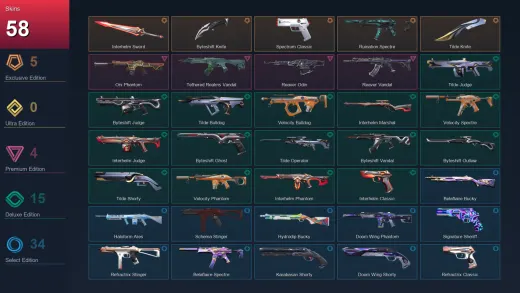 AP | Interhelm Sword | Byteshift Knife | Spectrum Classic | Ruination Spectre | 58 Skin | 28 Agent | 70 Buddy | Lv135